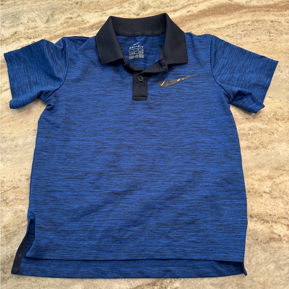 Nike boys dri fit shirt size S blue polo